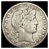 1898 Silver Barber Half Dollar LIGHTLY CIRCULATED