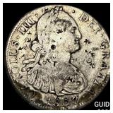 1807 Colonial Spain Silver 8 Reales Chopmarks NEAR