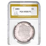 1883 Morgan Silver Dollar PGA MS66 PL