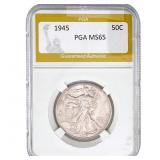 1945 Walking Liberty Half Dollar PGA MS65