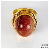18k Yellow Gold Sandstone Ring-Size 6 (11.2g/13.5