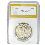 1942 Walking Liberty Half Dollar PGA MS67