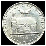 1936 Silver Delaware Tercentenary Half Dollar UNCI