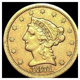 1871 $2.50 Liberty Head Quarter Eagle NEARLY UNCIR