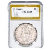 1904-S Morgan Silver Dollar PGA AU55
