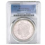 1878 7TF Morgan Silver Dollar PCGS MS63 Rev of 187