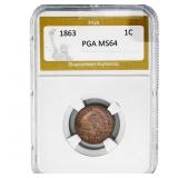 1863 Wheat Cent PGA MS64