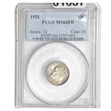1951 Roosevelt Dime PCGS MS66 FB