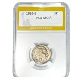 1936-S Buffalo Nickel PGA MS68