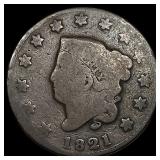 1821 Coronet Head Large Cent NICELY CIRCULATED