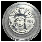 2001 Platinum 1/10 oz $10 American Eagle ABOUT UNC