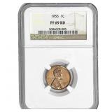 1955 Wheat Cent NGC PF69 RD