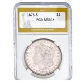 1878-S Morgan Silver Dollar PGA MS64+