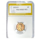 1929-D Wheat Cent PGA MS65 RED