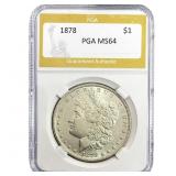 1878 Morgan Silver Dollar PGA MS64