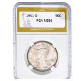 1941-D Walking Liberty Half Dollar PGA MS66