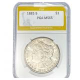 1882-S Morgan Silver Dollar PGA MS65