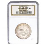 1936 Wisconsin Half Dollar NGC MS66