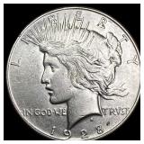 1928 Silver Peace Dollar NEARLY UNCIRCULATED