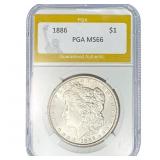 1886 Morgan Silver Dollar PGA MS66