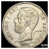 1871 Spain Silver 5 Pesetas