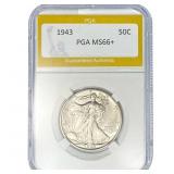 1943 Walking Liberty Half Dollar PGA MS66+