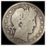 1894-S Silver Barber Half Dollar NICELY CIRCULATED