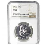 1955 Franklin Half Dollar NGC PF68