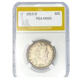 1915-D Barber Half Dollar PGA MS65