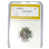 1958-D Wheat Cent PGA MS67