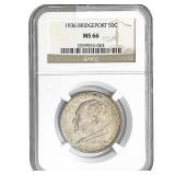 1936 Bridgeport Half Dollar NGC MS66