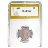 1942 Jefferson Nickel PGA PR66