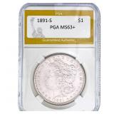 1891-S Morgan Silver Dollar PGA MS63+