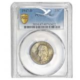 1947-D Washington Silver Quarter PCGS MS67