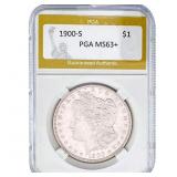 1900-S Morgan Silver Dollar PGA MS63+