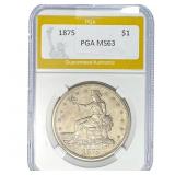 1875 Silver Trade Dollar PGA MS63