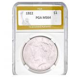 1922 Silver Peace Dollar PGA MS64