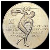 1970 Panama Silver 5 Balboas UNCIRCULATED