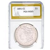 1891-CC Morgan Silver Dollar PGA MS65
