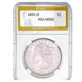 1891-O Morgan Silver Dollar PGA MS62