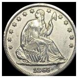 1865-S Silver Half Dollar CLOSELY UNCIRCULATED