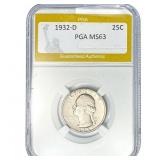 1932-D Washington Silver Quarter PGA MS63