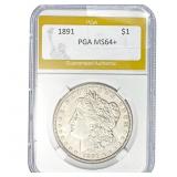 1891 Morgan Silver Dollar PGA MS64+