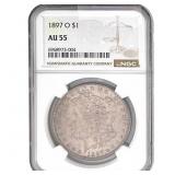1897-O Morgan Silver Dollar NGC AU55
