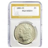 1881-CC Morgan Silver Dollar PGA MS64+
