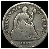 1861 Silver Half Dime NICELY CIRCULATED