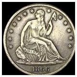 1866-S Silver Half Dollar NEARLY UNCIRCULATED