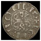 1305-1315 France Burgundy Hugues Silver Denier NEA