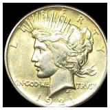 1921 Silver Peace Dollar CLOSELY UNCIRCULATED