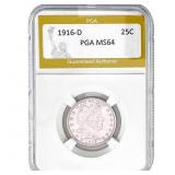 1916-D Barber Quarter PGA MS64